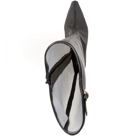 NWOB, NWT $159 Gianni Bini, the Adams Clear Mesh Stiletto Tall Boots - Picture 5 of 8